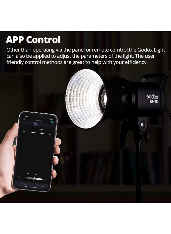 جودوكس ضوء فيديو LED جودوكس SL60IID بضوء النهار 5600K – 8 أوضاع FX، تبريد صامت، تحكم عن بعد، تركيب Bowens للاستوديو واليوتيوب - Image 5